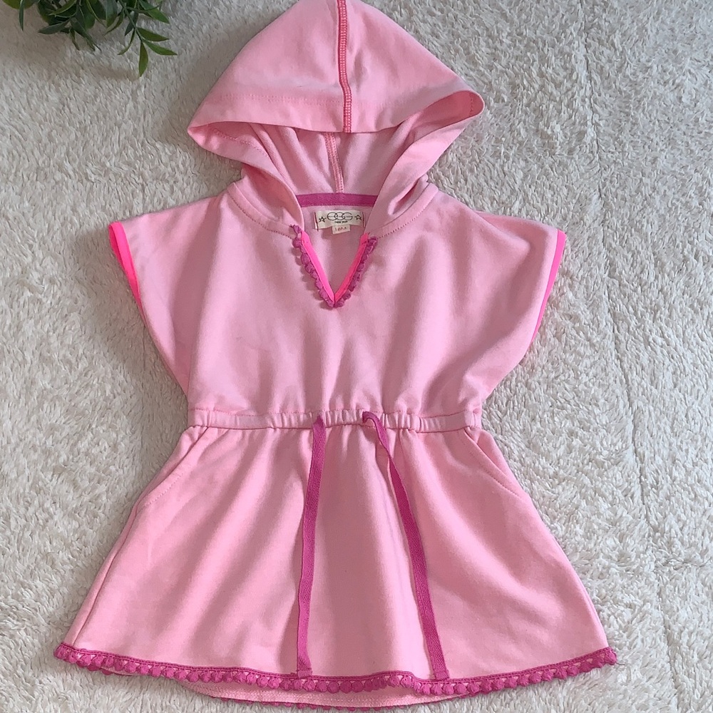 EGG New York Pink Swim Cover Up Hoodie EUC 18M
